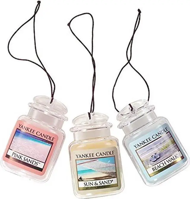 Main image of Hanging Car Jar Ultimate 3-Pack Air Fresheners Neutralizes Odors Up to 30 Days Includes: Beach Walk Pink Sands and Sun and Sand (Pack of 3)