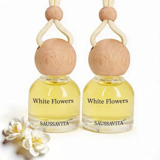 Main image of Car Air Freshener Diffuser 2 Pack Hanging Air Freshener Diffuser - Jasmine Lily Scent Car Fresheners 120 days Long Lasting Vent Clip 0.34 oz Each Automotive Air Fresheners Gifts for Women Birthday