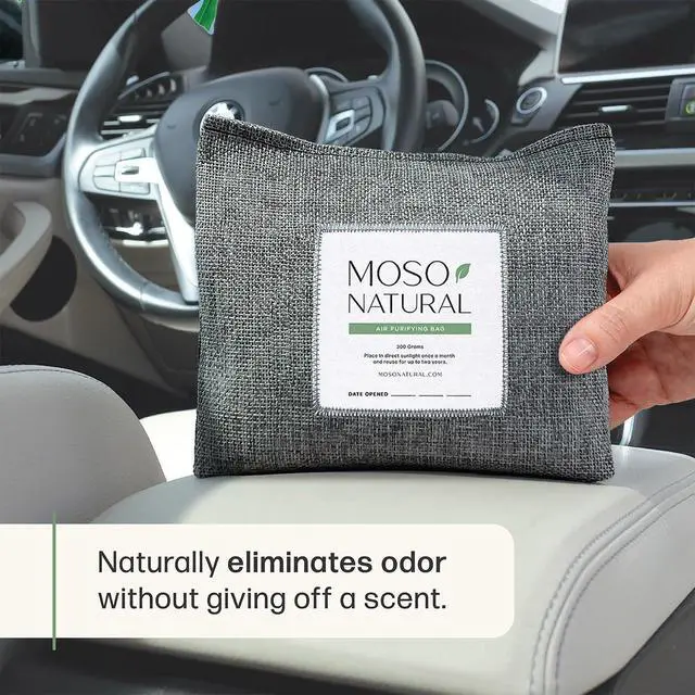 Alt view image 2 of 7 - l Car Odor Eliminator & Charcoal Odor Absorber, Bamboo Charcoal Air Purifying Bag for Cars, Trucks, SUVs, RVs & Boats Unscented Deodorizer, Lasts 2 Years, HGTV Editors' Pick