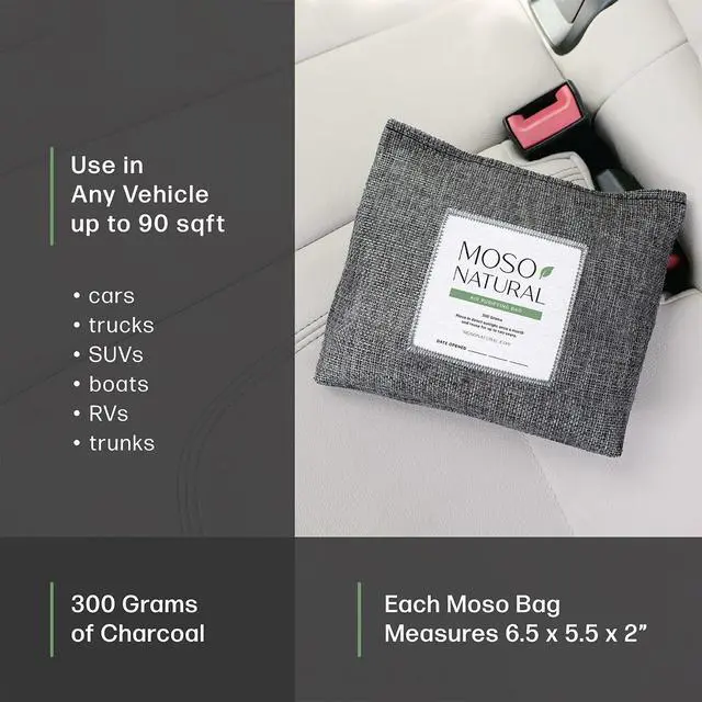 Alt view image 3 of 7 - l Car Odor Eliminator & Charcoal Odor Absorber, Bamboo Charcoal Air Purifying Bag for Cars, Trucks, SUVs, RVs & Boats Unscented Deodorizer, Lasts 2 Years, HGTV Editors' Pick