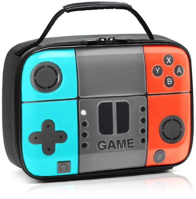 Main image of Kids Lunch Box for Boys,Game Console Insulated Lunch Bag for Kids,Leather Lunchbox for Boys,Waterproof Leakproof Portable Fits Most Bento Boxes