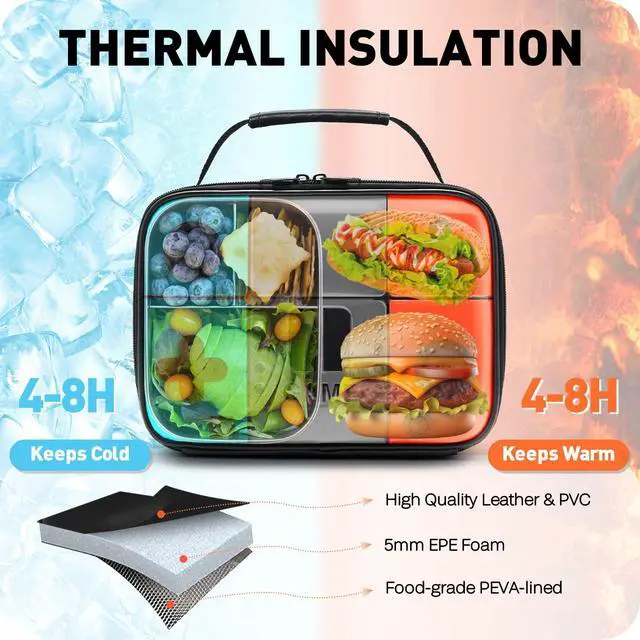 Alt view image 3 of 7 - Kids Lunch Box for Boys,Game Console Insulated Lunch Bag for Kids,Leather Lunchbox for Boys,Waterproof Leakproof Portable Fits Most Bento Boxes