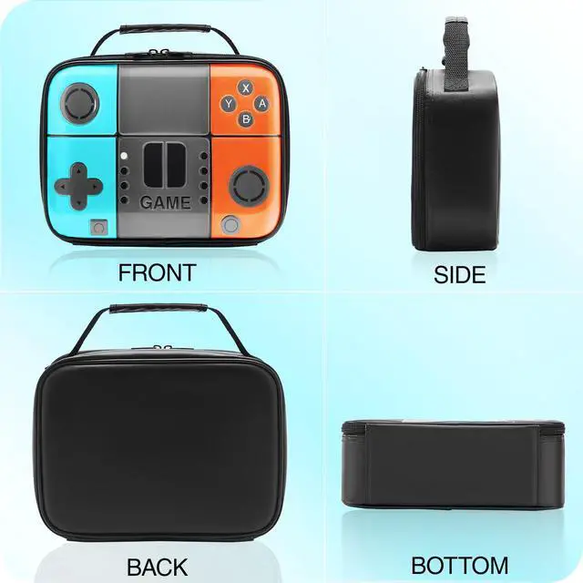 Alt view image 7 of 7 - Kids Lunch Box for Boys,Game Console Insulated Lunch Bag for Kids,Leather Lunchbox for Boys,Waterproof Leakproof Portable Fits Most Bento Boxes