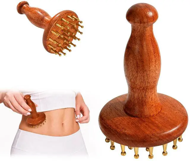 Main image of Meridian Massage Brush for Belly, 29-Teeth Brass Head Massage Tool