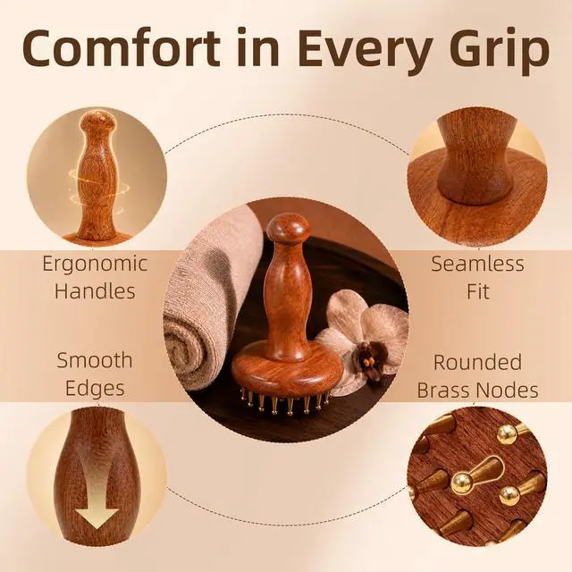 Alt view image 4 of 7 - Meridian Massage Brush for Belly, 29-Teeth Brass Head Massage Tool