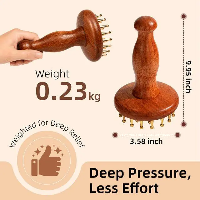 Alt view image 7 of 7 - Meridian Massage Brush for Belly, 29-Teeth Brass Head Massage Tool