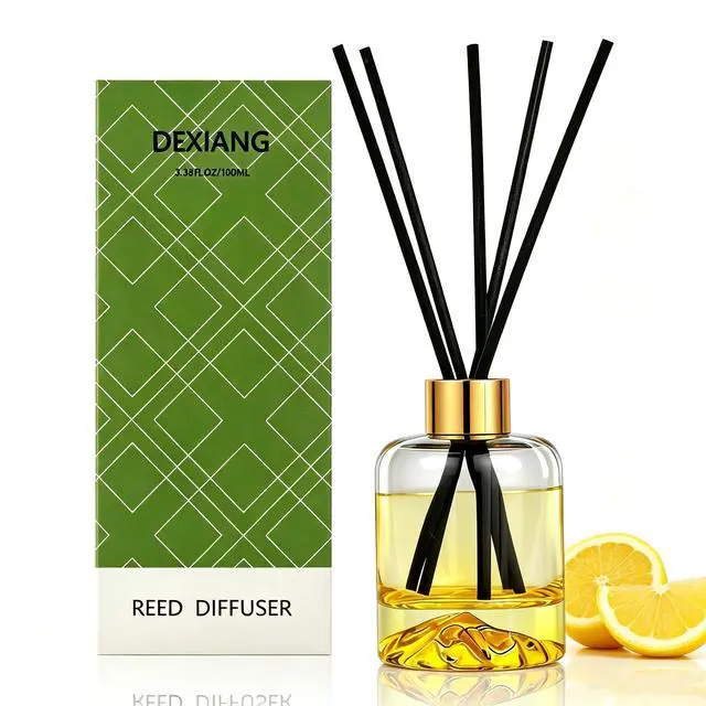 Alt view image 2 of 7 - Reed Diffuser Set, Lemon Verbena Oil Diffusers 5.07 fl oz Scented Diffuser with Sticks Home Fragrance Reed Diffuser for Bathroom Shelf Decor