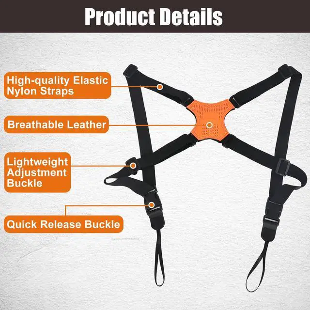 Alt view image 2 of 7 - Binocular Harness Strap, X-shaped Adjustable Bino Chest Strap
