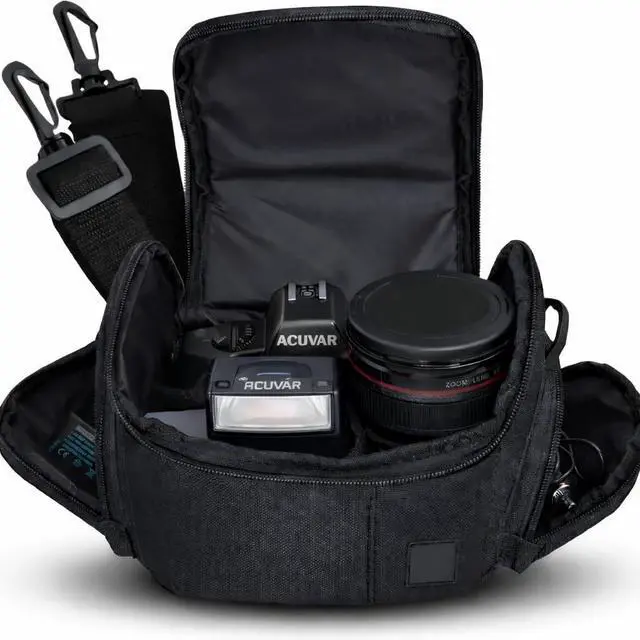 Main image of Medium Camera Bag Case Soft Padded Camera Equipment Bag for DSLR & Mirrorless Cameras, Fits Nikon Canon Sony, Protective Shoulder Carry Bag