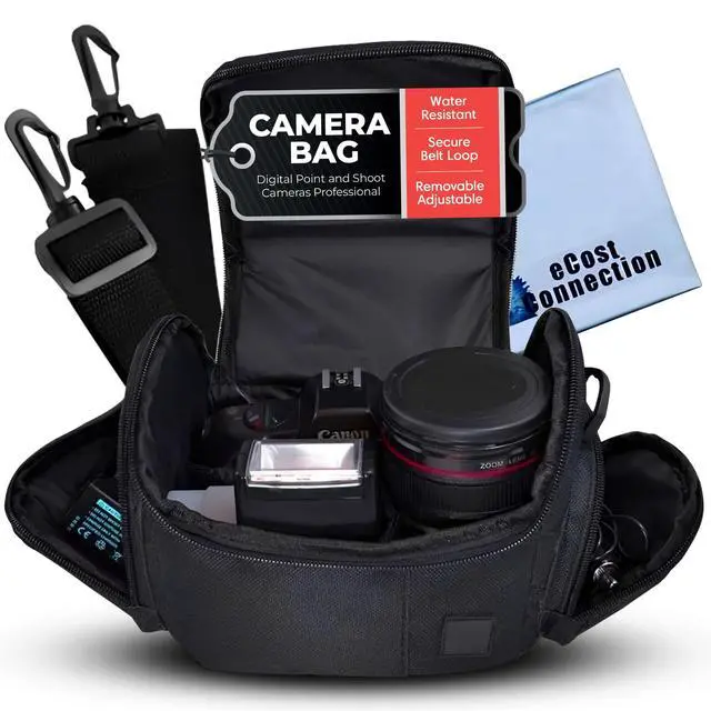 Alt view image 2 of 7 - Medium Camera Bag Case Soft Padded Camera Equipment Bag for DSLR & Mirrorless Cameras, Fits Nikon Canon Sony, Protective Shoulder Carry Bag