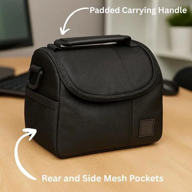 Alt view image 3 of 7 - Medium Camera Bag Case Soft Padded Camera Equipment Bag for DSLR & Mirrorless Cameras, Fits Nikon Canon Sony, Protective Shoulder Carry Bag