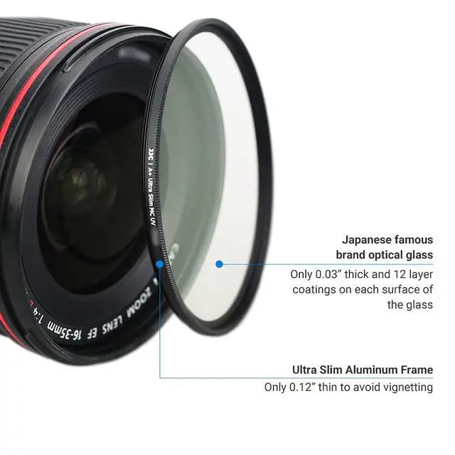 Alt view image 3 of 6 - 77mm UV Filter for Canon EOS 5D Mark IV + EF 24-105mm/24-70mm Kit Lens