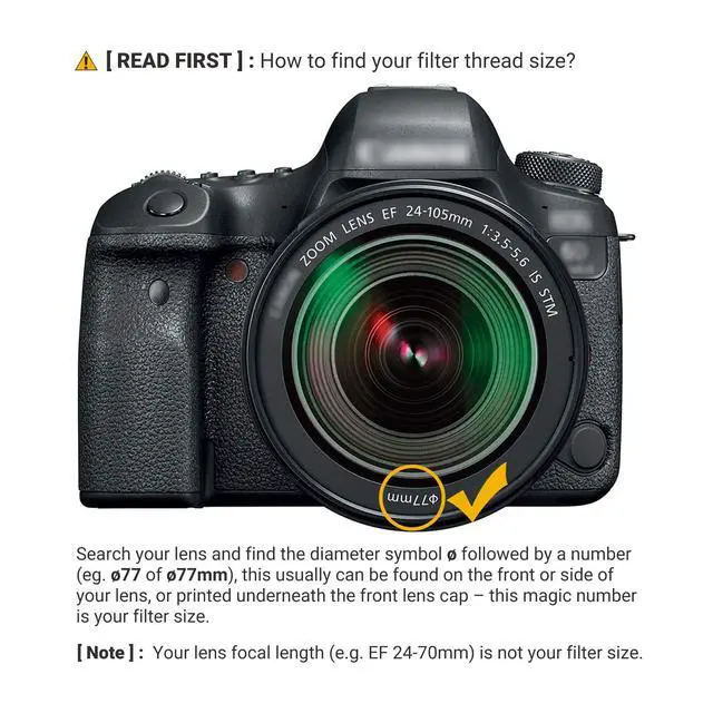 Alt view image 2 of 6 - 77mm UV Filter for Canon EOS 5D Mark IV + EF 24-105mm/24-70mm Kit Lens