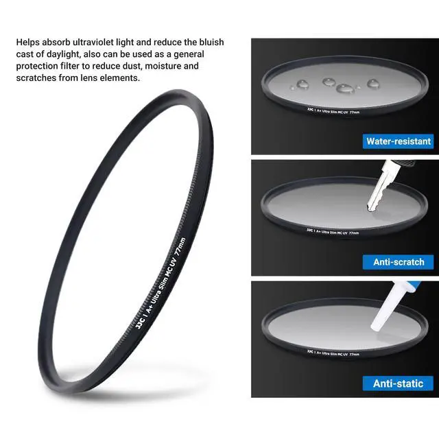 Alt view image 4 of 6 - 77mm UV Filter for Canon EOS 5D Mark IV + EF 24-105mm/24-70mm Kit Lens