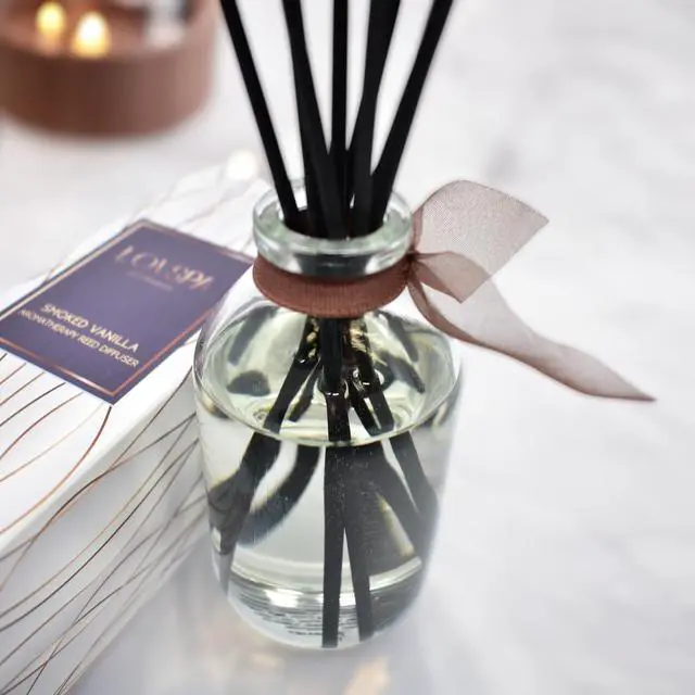 Alt view image 3 of 7 - Reed Diffuser Set - Smoked Vanilla Scented Diffuser with Sticks