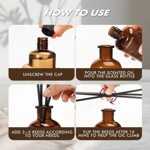 Alt view image 6 of 7 - Reed Diffuser Set, 8.12 fl.oz Linen Scented Oil Diffuser, Home Fragrance Reed Diffusers for Bathroom Shelf Decor & Air Fresheners - Includes Reed Diffuser Sticks, 2 Pack Fragrance Oil & Glass Bottle