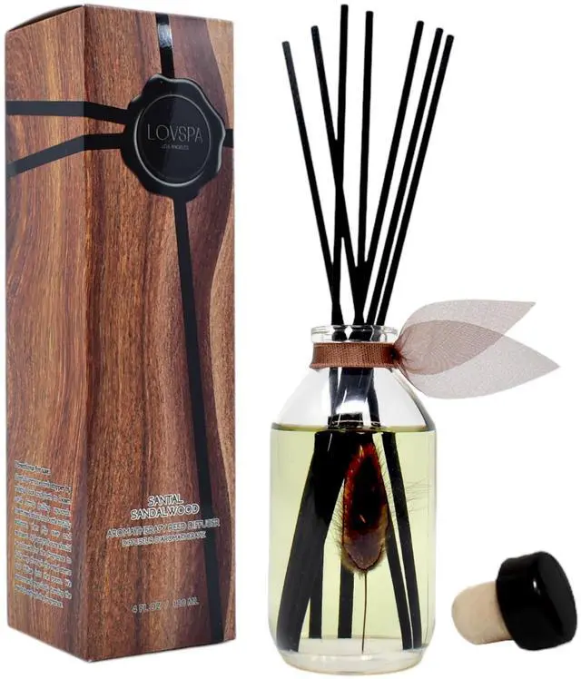 Main image of Reed Diffuser Set, Santal (Sandalwood) Scented Oil Diffuser with Sticks, Home Fragrance Accessories for Bathroom Shelf Decor, Diffusers for Home or Office Fall Decor, USA Made
