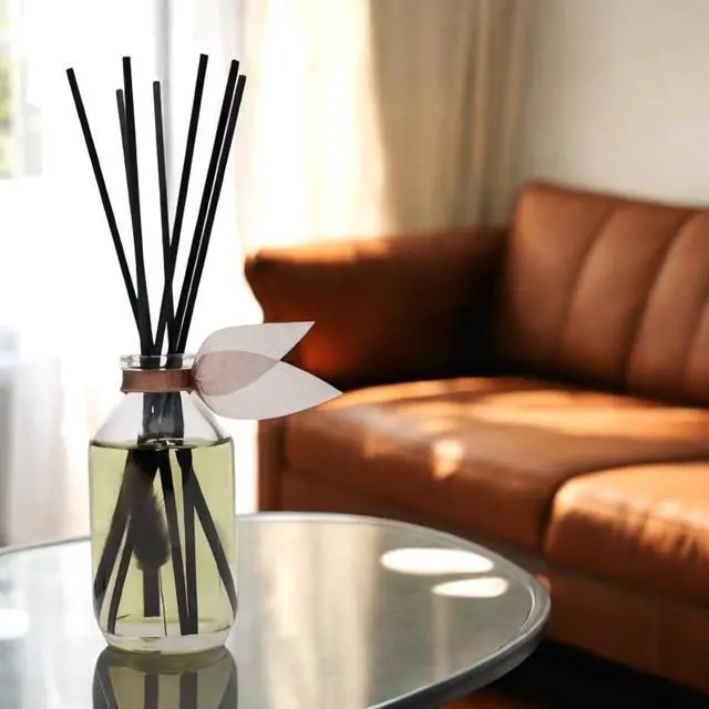 Alt view image 6 of 7 - Reed Diffuser Set, Santal (Sandalwood) Scented Oil Diffuser with Sticks, Home Fragrance Accessories for Bathroom Shelf Decor, Diffusers for Home or Office Fall Decor, USA Made