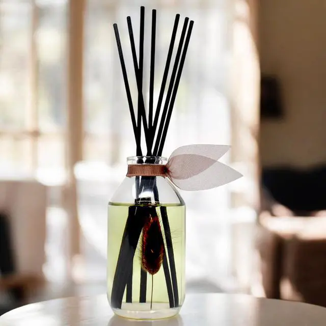 Alt view image 4 of 7 - Reed Diffuser Set, Santal (Sandalwood) Scented Oil Diffuser with Sticks, Home Fragrance Accessories for Bathroom Shelf Decor, Diffusers for Home or Office Fall Decor, USA Made
