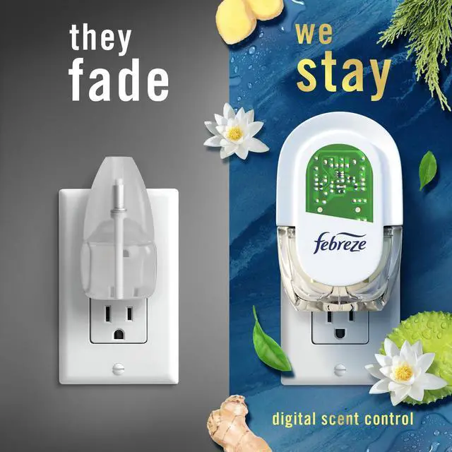 Alt view image 5 of 7 - Plug in Air Freshener, Odor-Fighting Scented Oil Starter Kit, Air Fresheners for Home and Bathroom and Kitchen, Long Lasting for Strong Odors, Ocean Scent, Warmer + 2 Refill