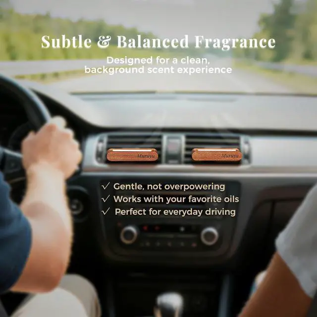 Alt view image 2 of 7 - 2-Pack Sapele Wood Car Vent Diffuser