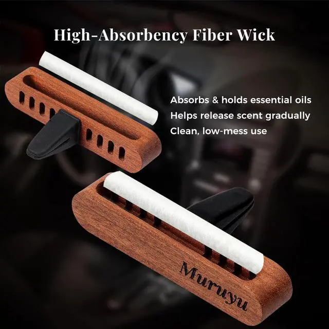 Alt view image 3 of 7 - 2-Pack Sapele Wood Car Vent Diffuser