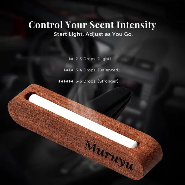 Alt view image 4 of 7 - 2-Pack Sapele Wood Car Vent Diffuser