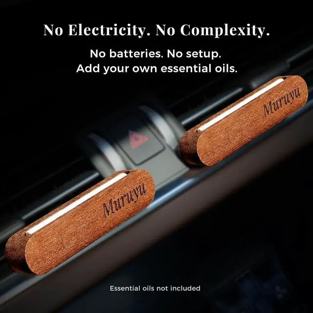 Alt view image 7 of 7 - 2-Pack Sapele Wood Car Vent Diffuser