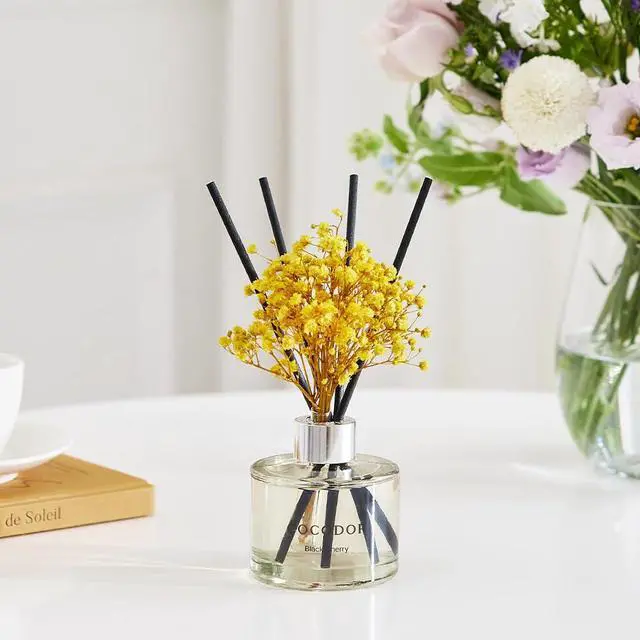 Alt view image 6 of 7 - Flower Reed Diffuser Set / 6.7oz / Gardenia/Scent Diffuser with Sticks Home Fragrance Reed Diffuser for Bathroom Shelf Decor for Women