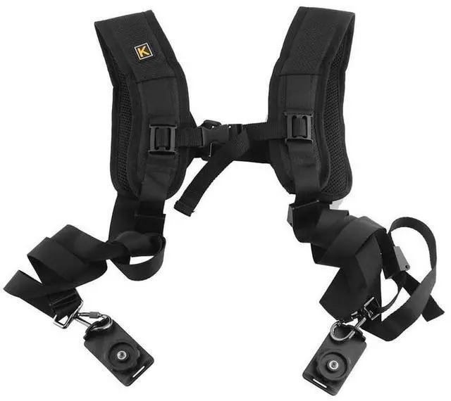 Main image of Dual Shoulder Camera Strap Harness Quick Release Adjustable Double Camera Tether Strap Belt With 1/4 inch Screw for DSLR SLR Camera