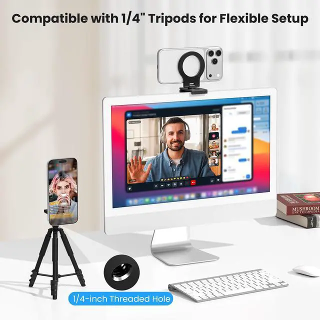 Alt view image 6 of 7 - 360° Continuity Camera iPhone Webcam Mount for iMac&Desktop Monitor