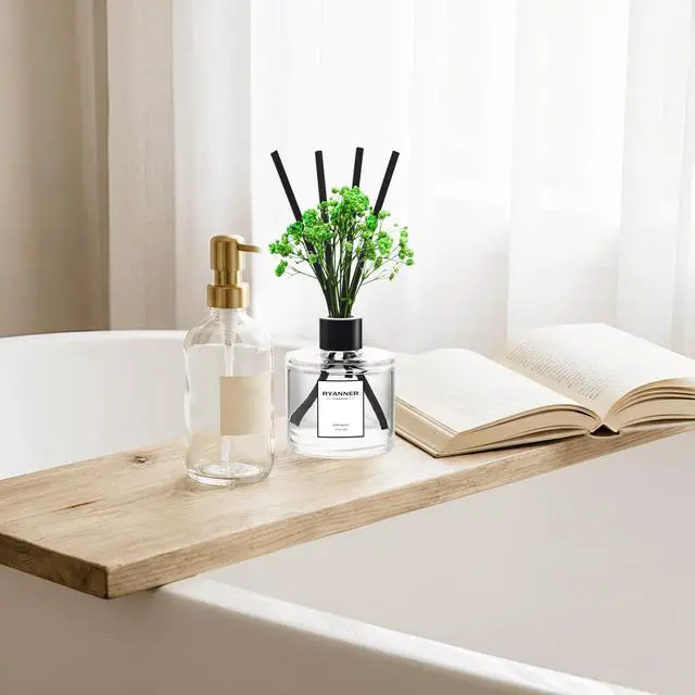 Alt view image 6 of 7 - Reed Diffuser Set of 3 Pack,Lavender Eucalyptus/White Jasmine/Lemongrass Scented Oil Diffuser with 24 Sticks(1.7 fl oz Each Pack),Air Freshener for Bedroom Bathroom Office | Shelf Decor