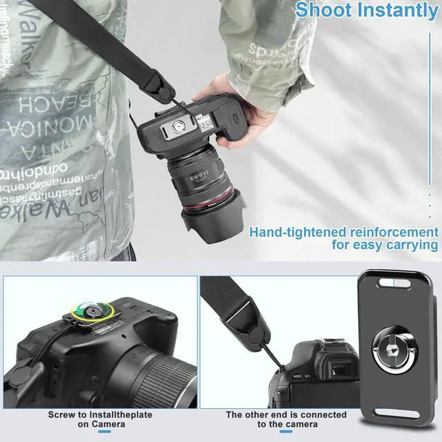 Alt view image 6 of 7 - Adjustable Camera Strap, Universal Camera Strap with Quick Release and Connection, Comes with Comfortable Silicone Shoulder Pads and Base, Smooth and Sturdy, Strap Width 1''(2.5cm)