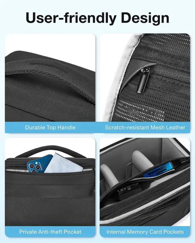 Alt view image 6 of 7 - Camera Sling Bag with Tripod Holder & Rain Cover, Black