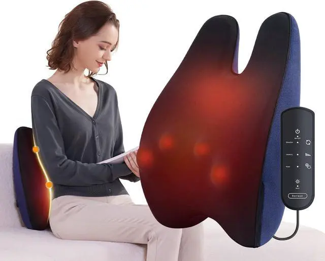 Alt view image 2 of 7 - Shiatsu Neck and Back Massager with Heat, Neck and Shoulder Massagers, Deep Tissue Kneading Massage Pillow for Lower Back, Shoulder, Leg Muscle Pain Relief, Relax Christmas Gift for Woman Man Dad Mom