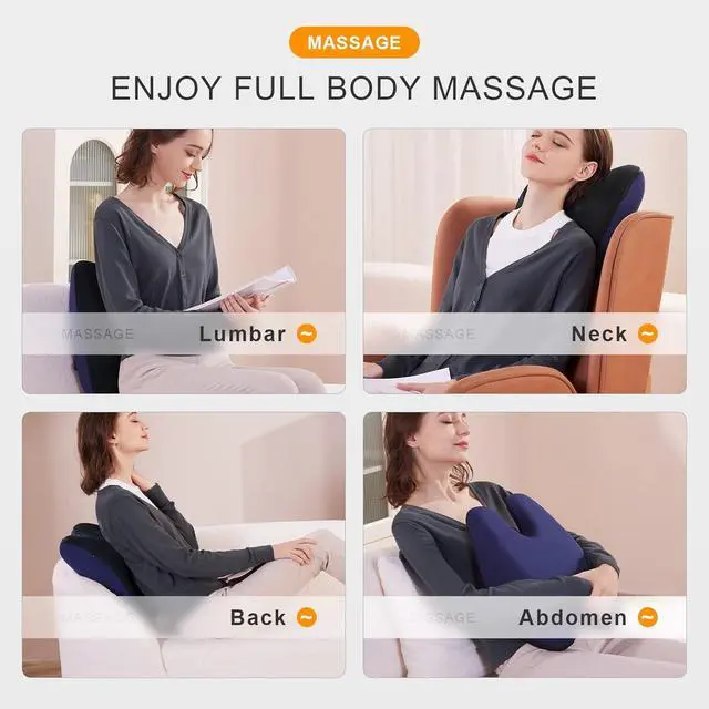 Alt view image 5 of 7 - Shiatsu Neck and Back Massager with Heat, Neck and Shoulder Massagers, Deep Tissue Kneading Massage Pillow for Lower Back, Shoulder, Leg Muscle Pain Relief, Relax Christmas Gift for Woman Man Dad Mom