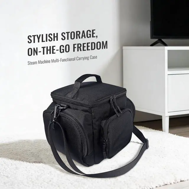 Alt view image 2 of 7 - Carrying Case for Steam Machine with Detachable Shoulder Strap,Large Capacity, Travel Bag Multiple Storage Pockets for Steam Controllers, Games, Cables, Portable Hard Disk and Other Accessories