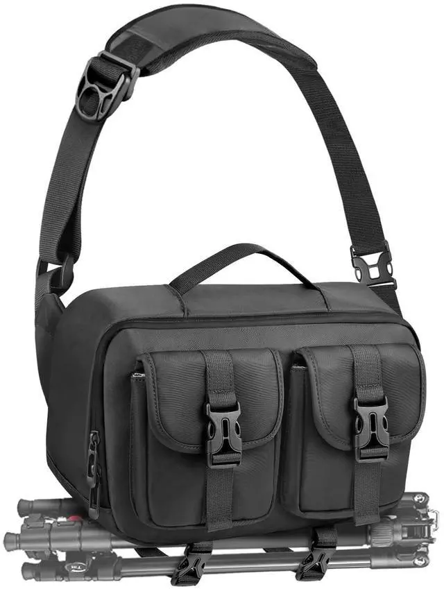 Main image of Camera Sling Bag,DSLR Camera Bag with Tripod Holder,Waterproof Camera Shoulder Crossbody Bag for Photographers (Black)