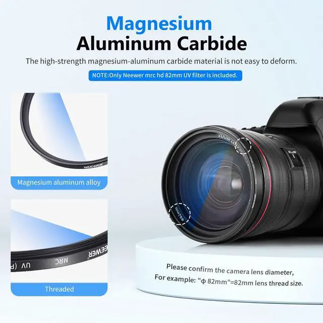 Alt view image 4 of 7 - 82mm MRC UV Protection Filter 30 Layers Nano Multi-Resistant Coatings/HD Optical Glass/Water Repellent/Scratch Resistant/Aluminum Alloy Ultra Thin Frame/Ultraviolet Filter