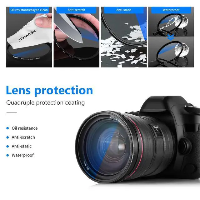 Alt view image 6 of 7 - 82mm MRC UV Protection Filter 30 Layers Nano Multi-Resistant Coatings/HD Optical Glass/Water Repellent/Scratch Resistant/Aluminum Alloy Ultra Thin Frame/Ultraviolet Filter
