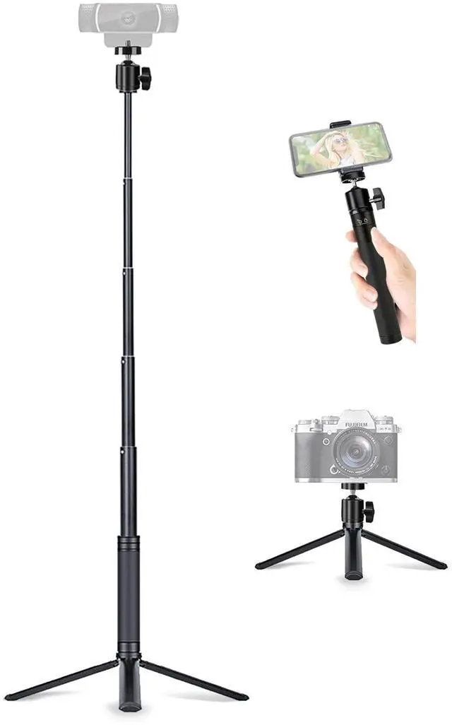 Main image of 30" Tall Webcam Stand Tripod Extendable Desktop Tabletop Webcam Tripod Web camera Mount Aluminum Desk Tripods Stand for Logitech Brio Webcams C925e C922x C930e C922 C930 C920 C615 iPhone Camera
