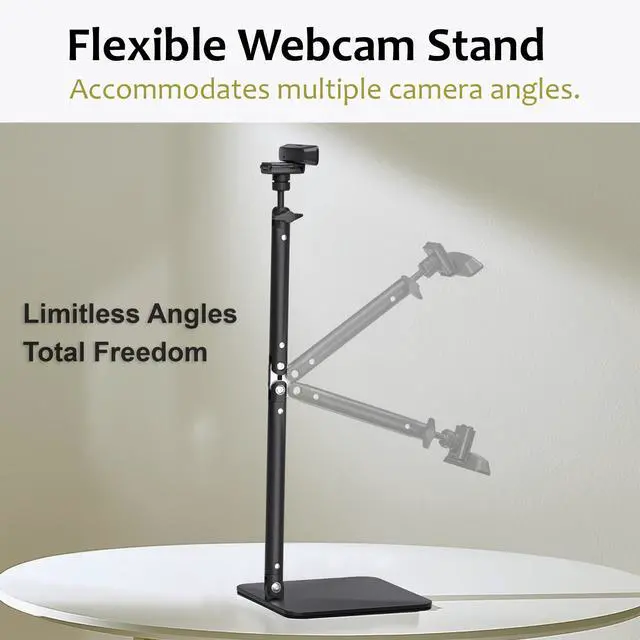 Alt view image 7 of 7 - Webcam Camera Stand, Phone Mount, Sturdy Desk Mount for Webcam C922 C930e C920S C920 C615 C960 C920x BRIO 4K, Phone Mount, Right Light with 1/4" Thread