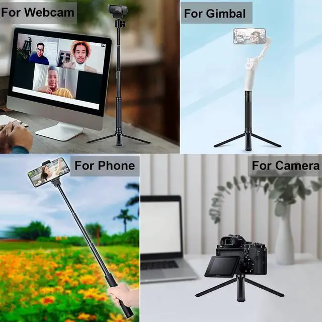 Alt view image 7 of 7 - 30" Tall Webcam Stand Tripod Extendable Desktop Tabletop Webcam Tripod Web camera Mount Aluminum Desk Tripods Stand for Logitech Brio Webcams C925e C922x C930e C922 C930 C920 C615 iPhone Camera
