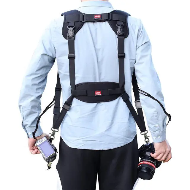 Alt view image 4 of 6 - BATTER MUXIN Camera Strap Double Shoulder Camera Strap Harness Quick Release Adjustable Dual Camera Tether Strap and Safety Tether for DSLR SLR Camera