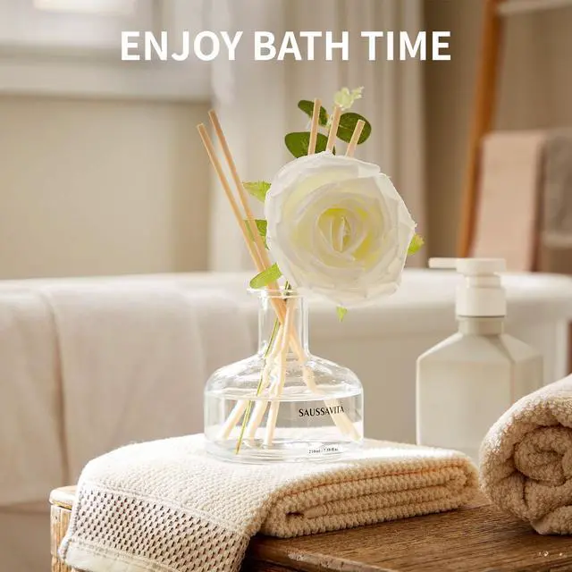 Alt view image 3 of 7 - Reed Diffusers Set, 7.10 oz Flower Scented Diffuser with 7 Sticks, Long Lasting Home Fragrance for 120 Days, Perfect for Bathroom, Shelf Decor, Air Fresheners