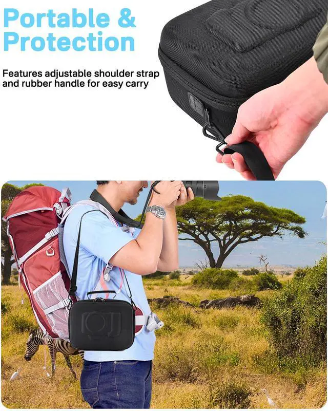 Alt view image 5 of 7 - Hard Case Compatible with Sony Alpha 7 II III IV/7R V Camera, for Nikon, for Canon, for Pentax and More. Mesh Pocket for Charger, Cables, Cards and Accessories. (case only) - Black