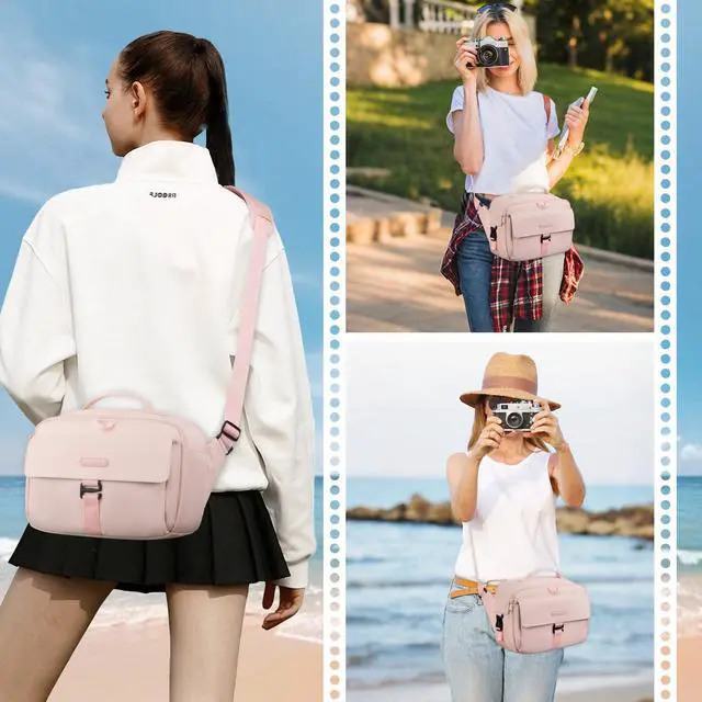 Alt view image 6 of 7 - Camera Shoulder Bag Camera Case Crossbody Sling Purse, Pink