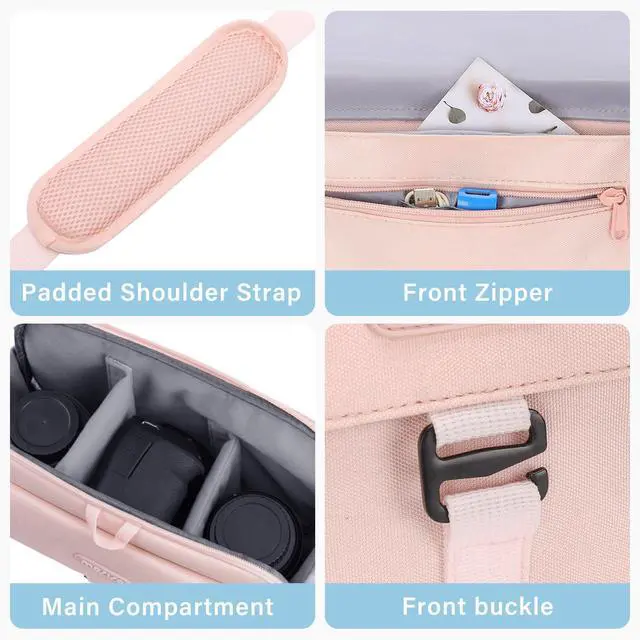 Alt view image 7 of 7 - Camera Shoulder Bag Camera Case Crossbody Sling Purse, Pink