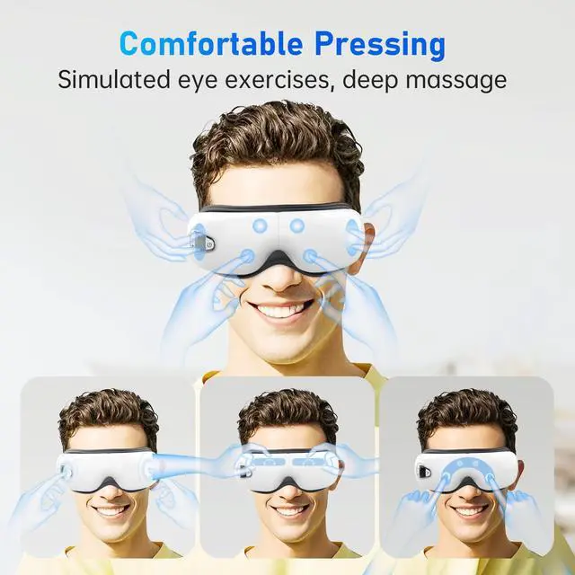 Alt view image 3 of 7 - Eye Massager with Heat and Music. Heated Eye Massage for Migraines.Father's Day Birthday Gifts for Mom Dad Women Men Her Him.Eye Mask Massage.Face Massager Mask