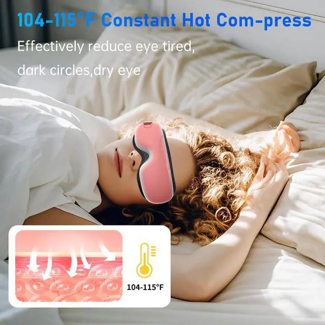 Alt view image 4 of 7 - Eye Massager with Heat and Music. Heated Eye Massage for Migraines.Father's Day Birthday Gifts for Mom Dad Women Men Her Him.Eye Mask Massage.Face Massager Mask